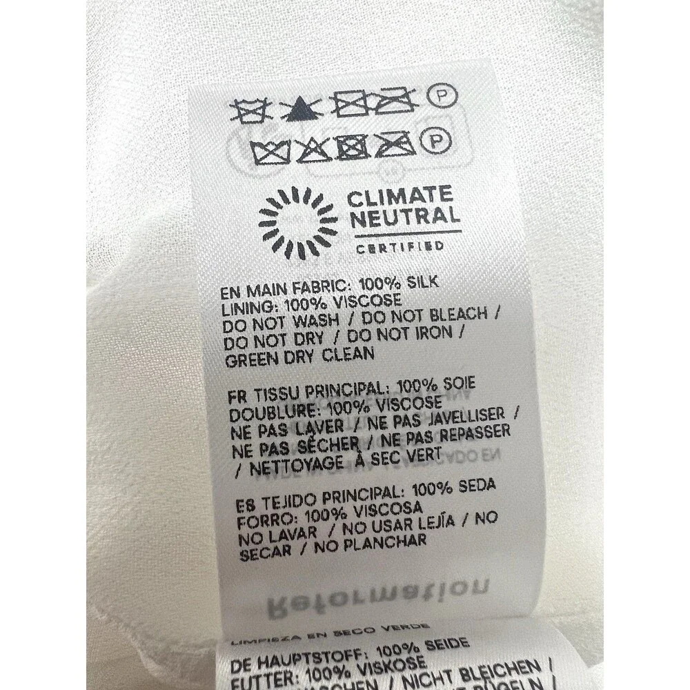 Reformation Liz Silk Dress Ivory White Wedding Bridal Gown Maxi Size 8 NEW - Picture 13 of 14